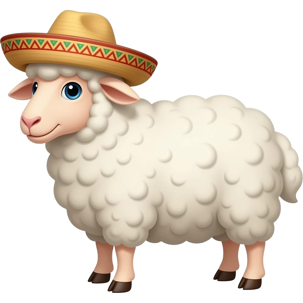 Sheep with a sombrero emoji