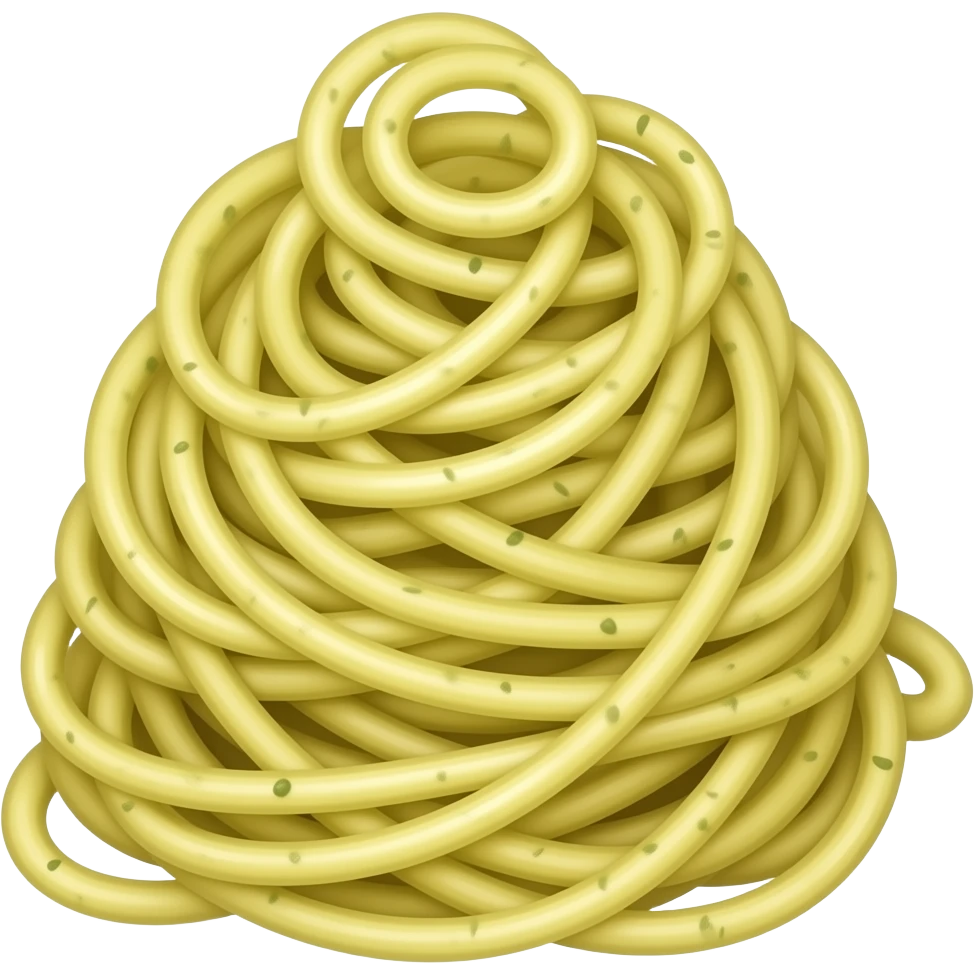 a delicious pesto pasta with a nice emoji