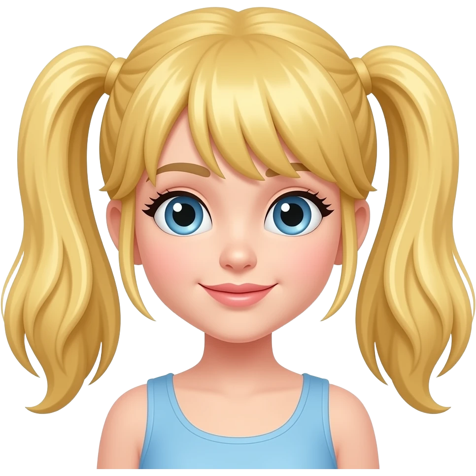 White girl with blonde hair with double D’s emoji