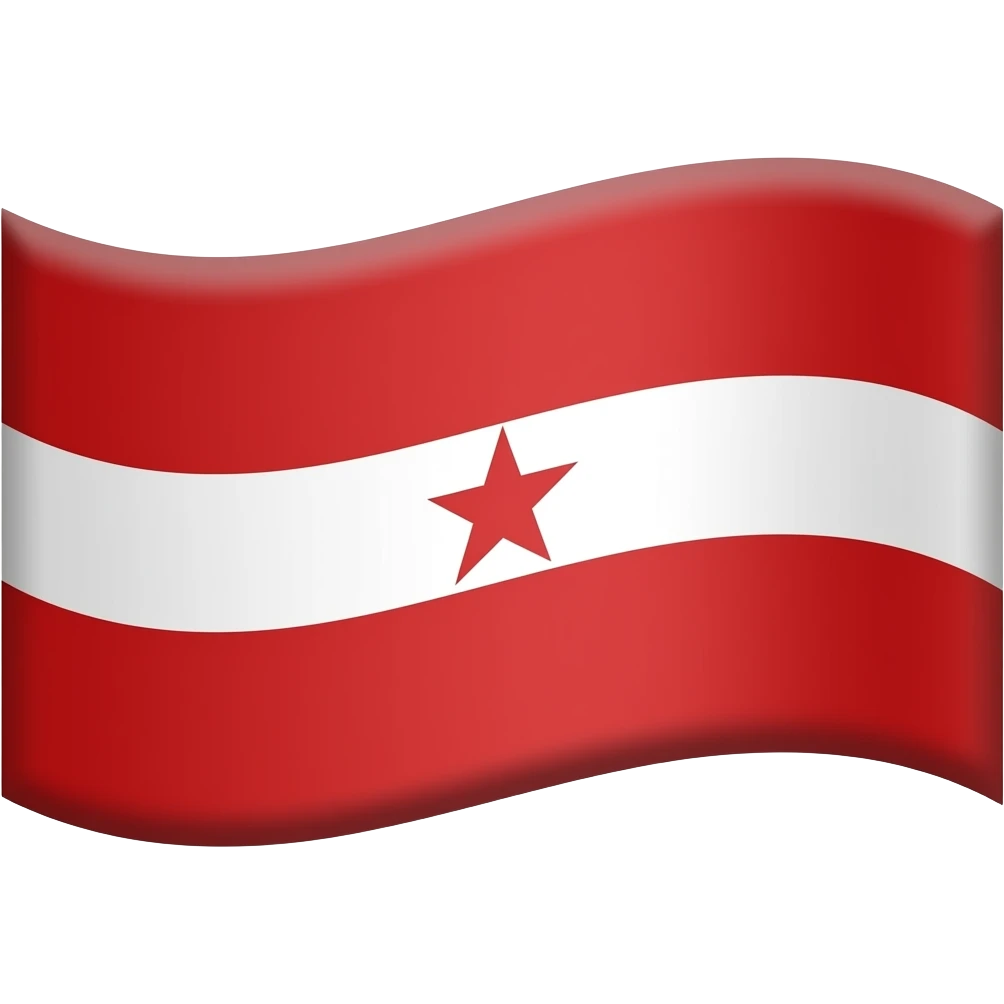 Bandeira vermelha co uma faixa branca com uma estrela no meio emoji