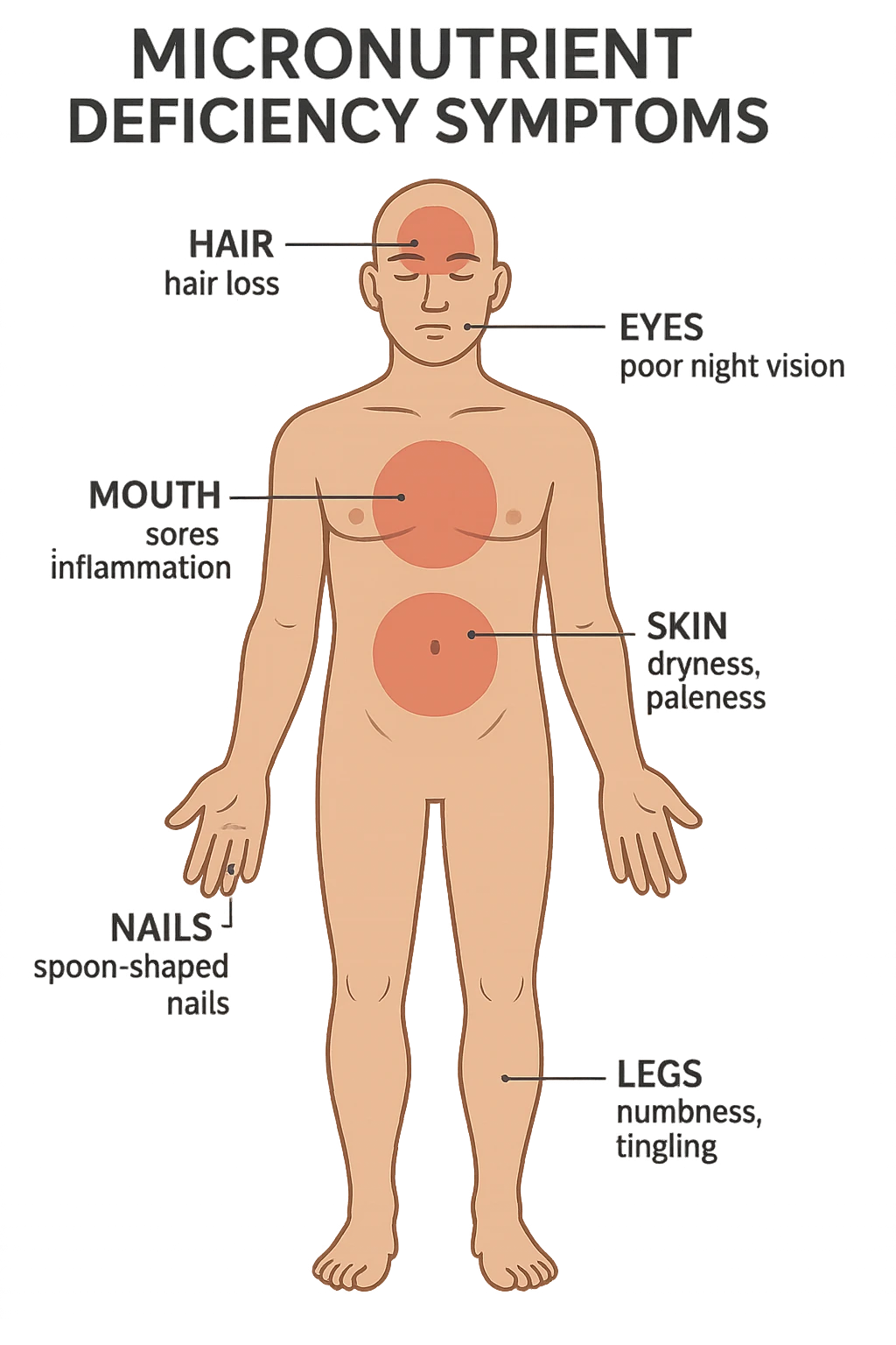corpo umano in carenza di micronutrienti emoji