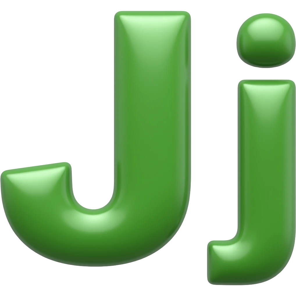 Letter big J and small j (grenn colored) emoji