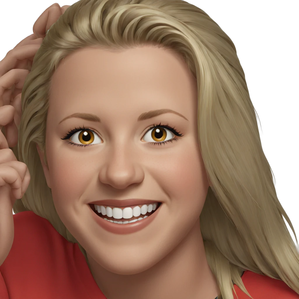blonde girl smiling portrait emoji