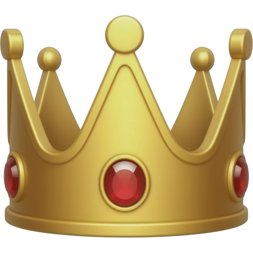 pointy only white crown with red gems emoji