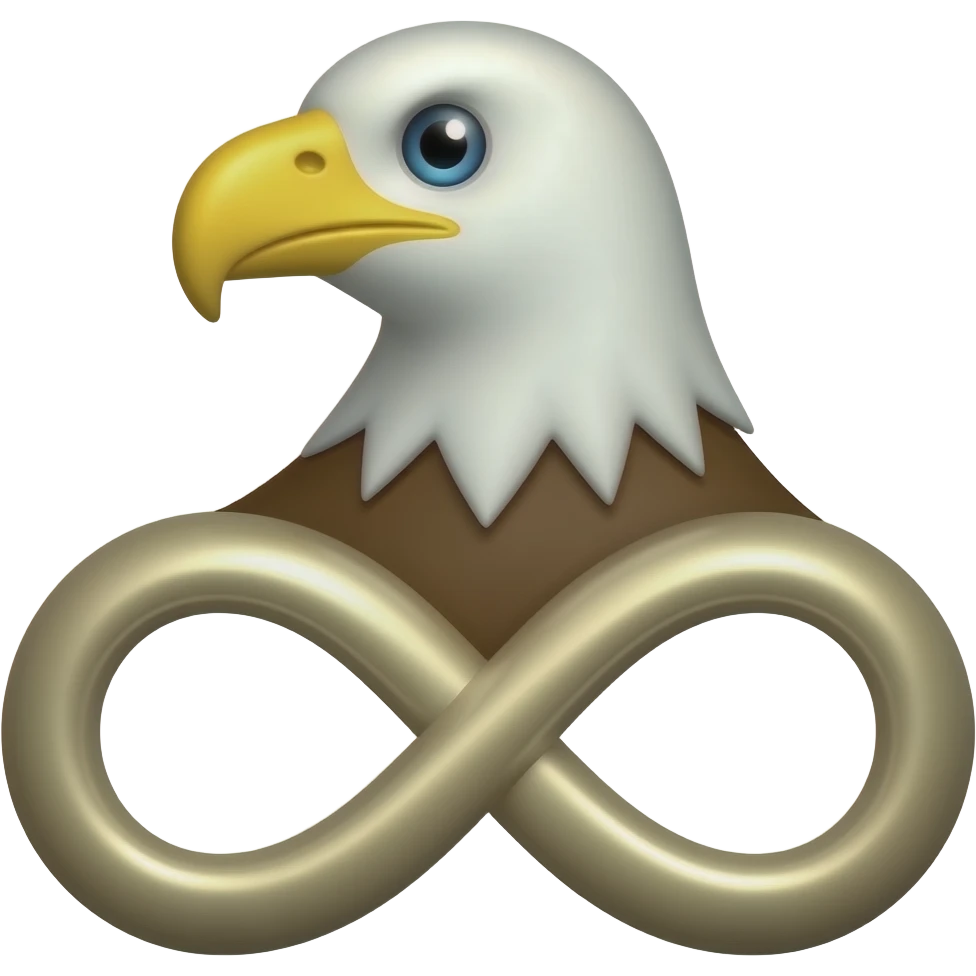 simbolo de uma águia em cima de um simbolo do infinito emoji