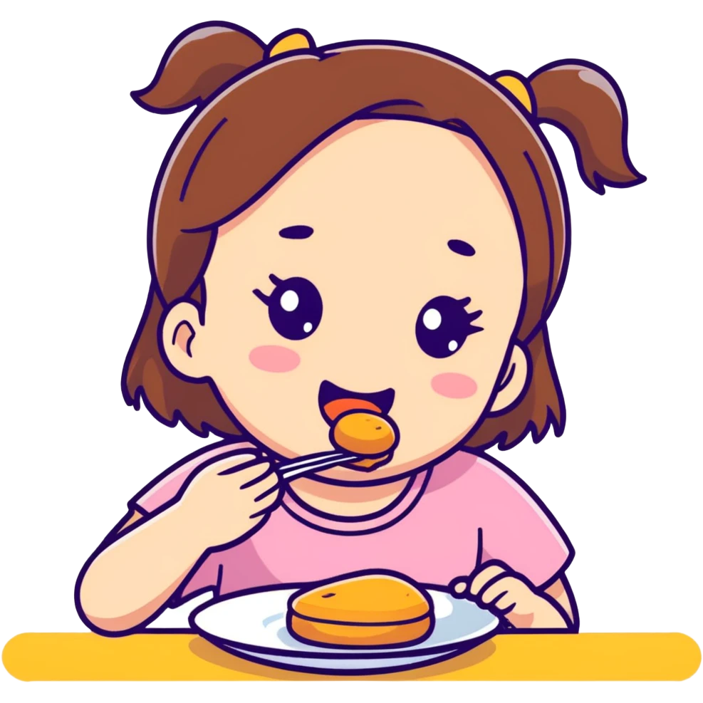Girl eating emoji