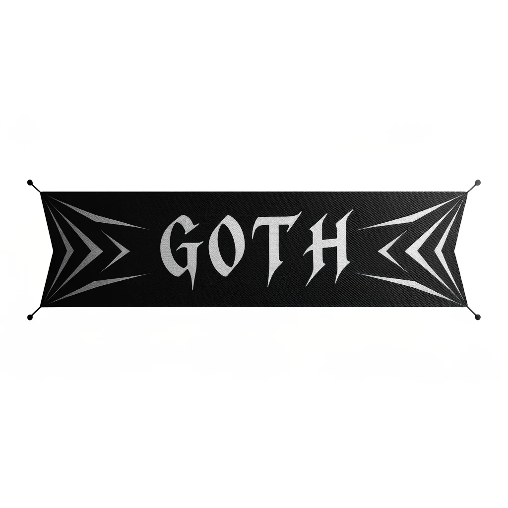 goth banner, no text, minimal, expressive, variation 2, no background emoji