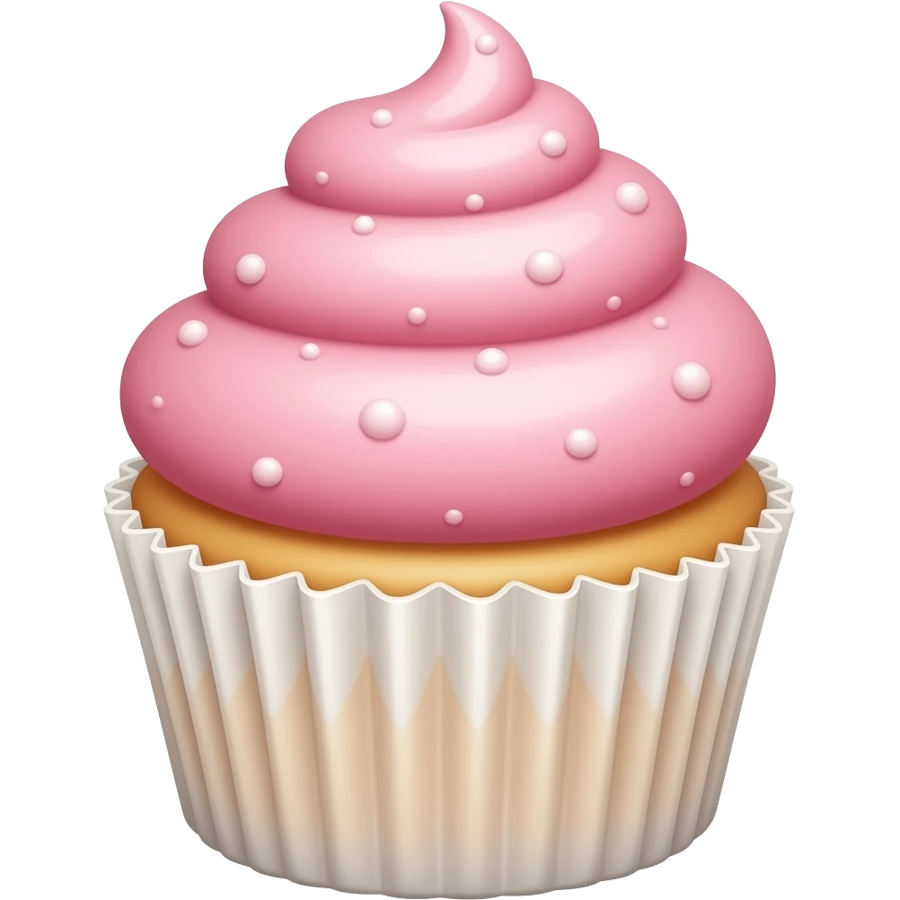 Cupcake with pink icing emoji