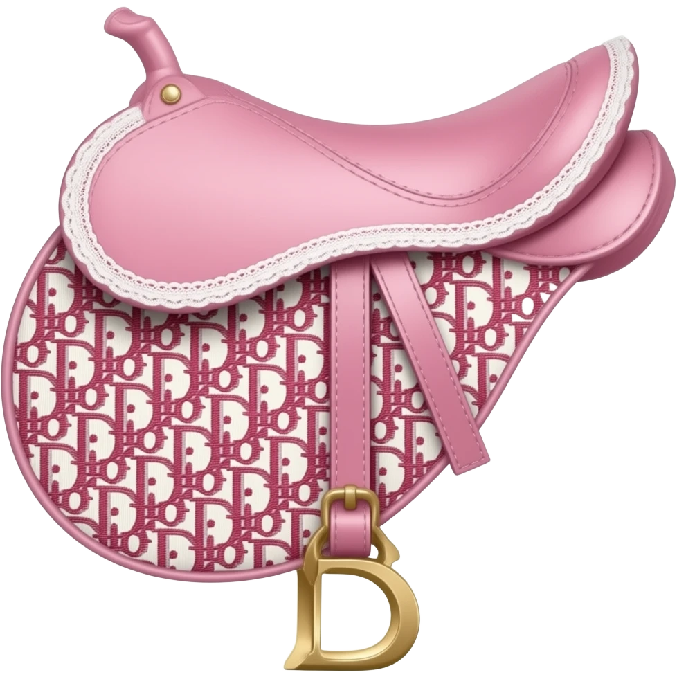Pink Dior Oblique Embroidery and White Lace saddle bag emoji