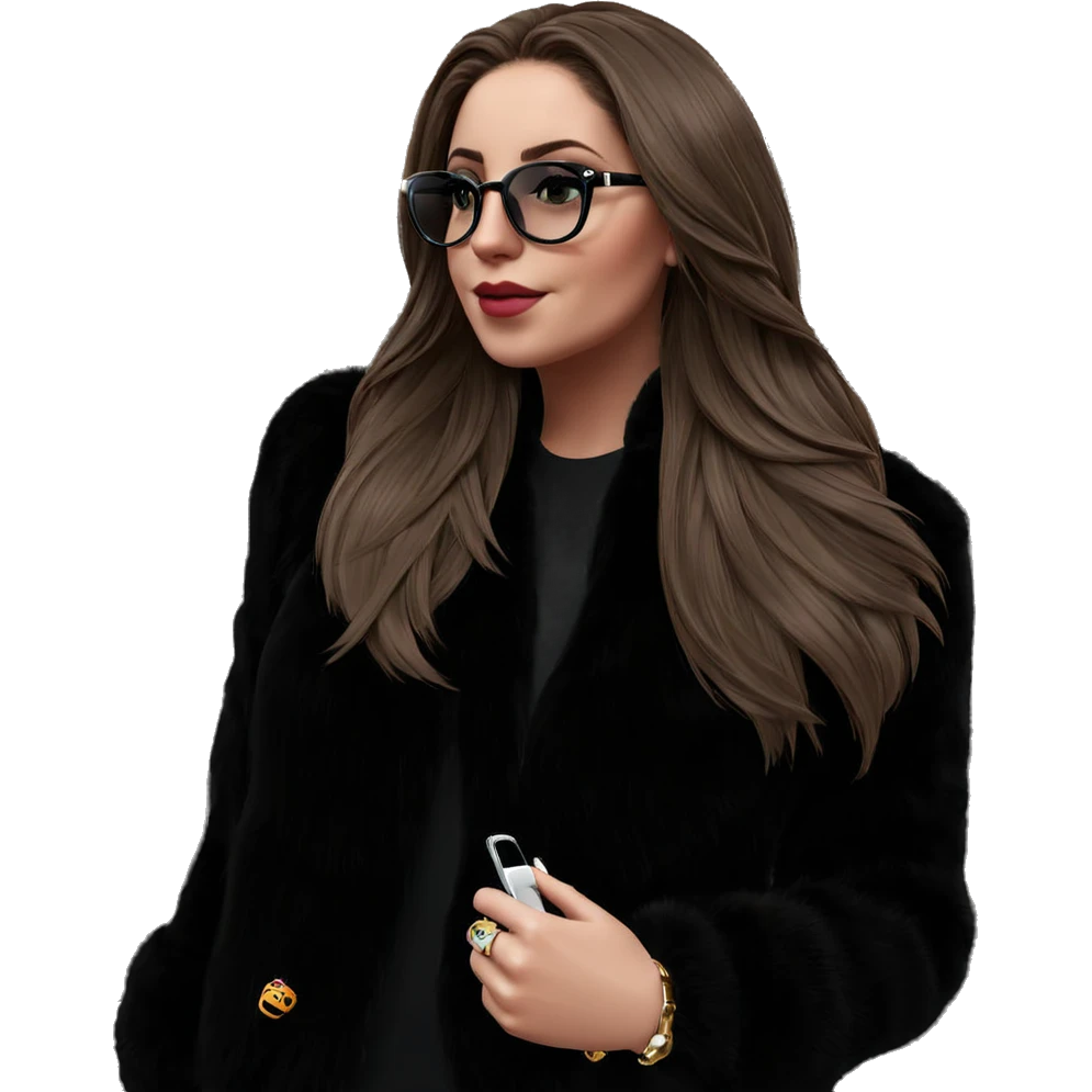 stylish girl with accessories emoji