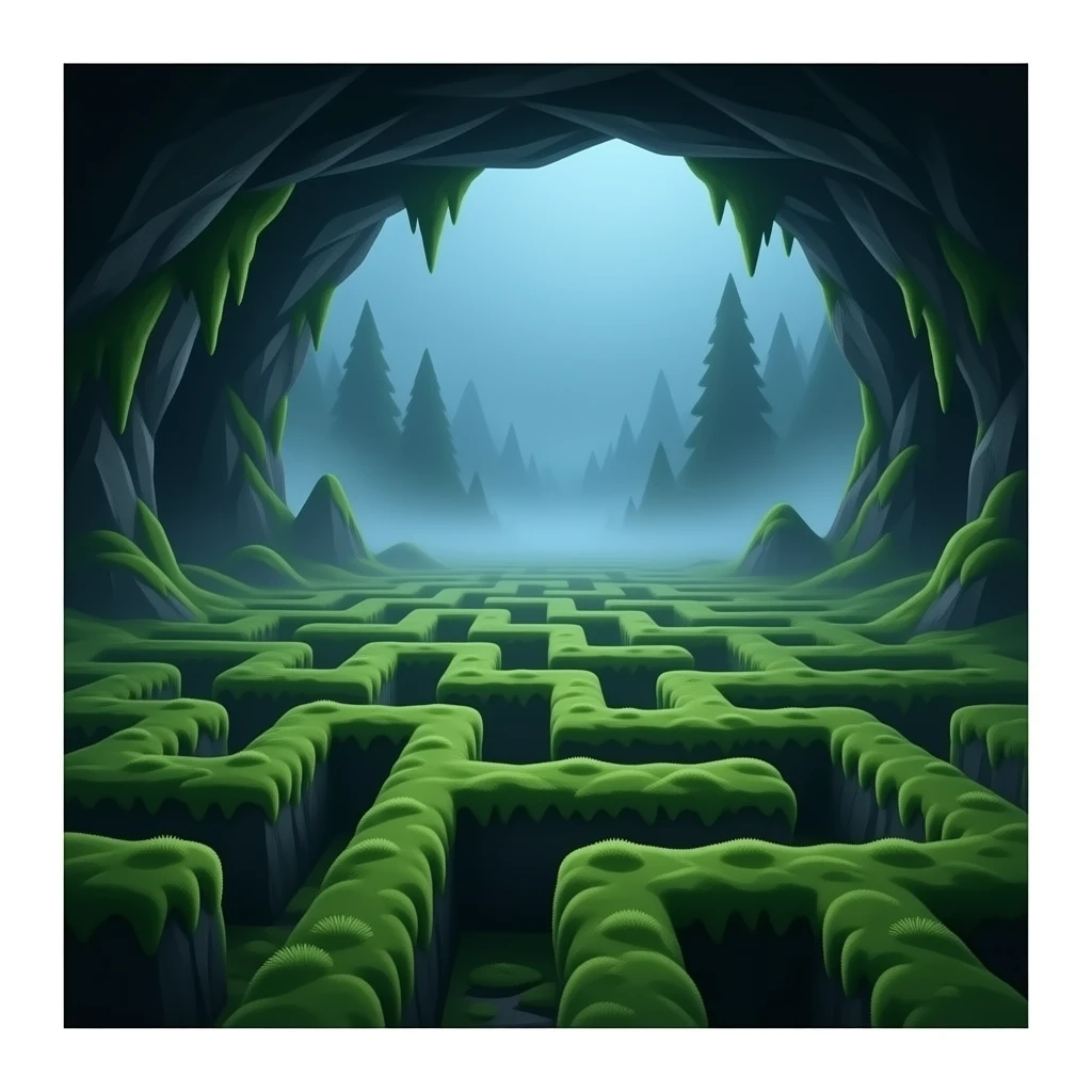 A maze of Moss cramped moss cave roof caves emoji
