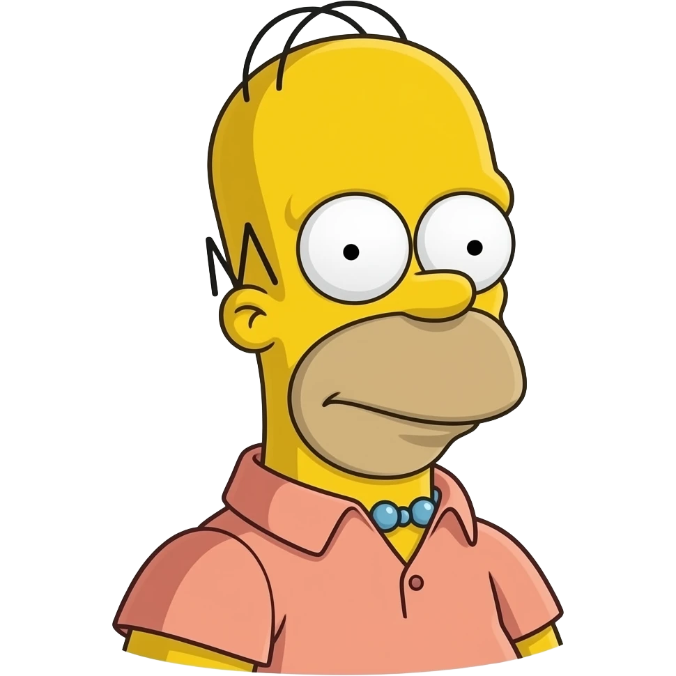 simpsons with a mean face emoji