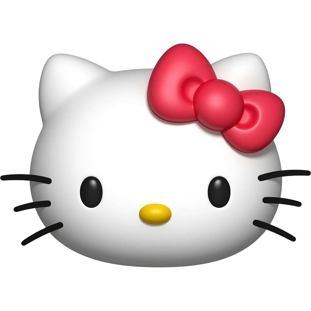 hello kitty face 3d raimbow shadow emoji