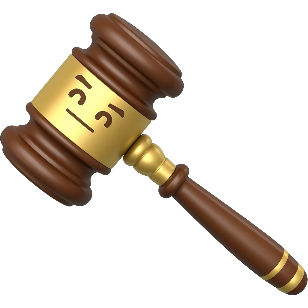 gavel with face emoji