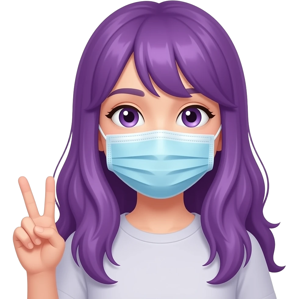 girl with long purple hair with a MASKTOK VEILED.VICE sign emoji