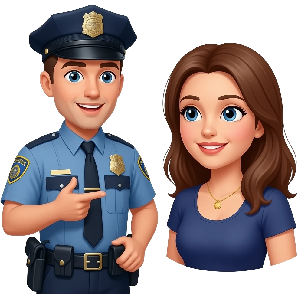 police officer talking to woman emoji