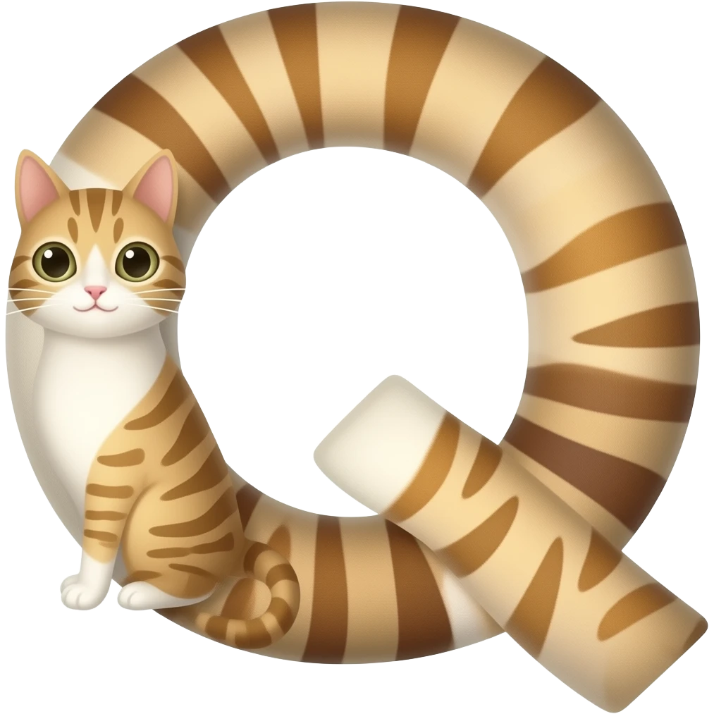 Letra Q com um gato emoji