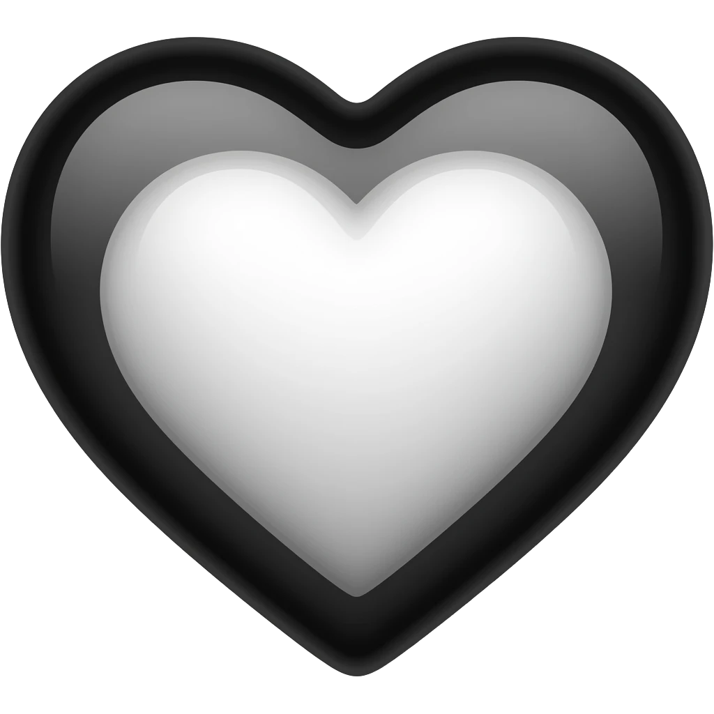 sync the withe and black heart emoji