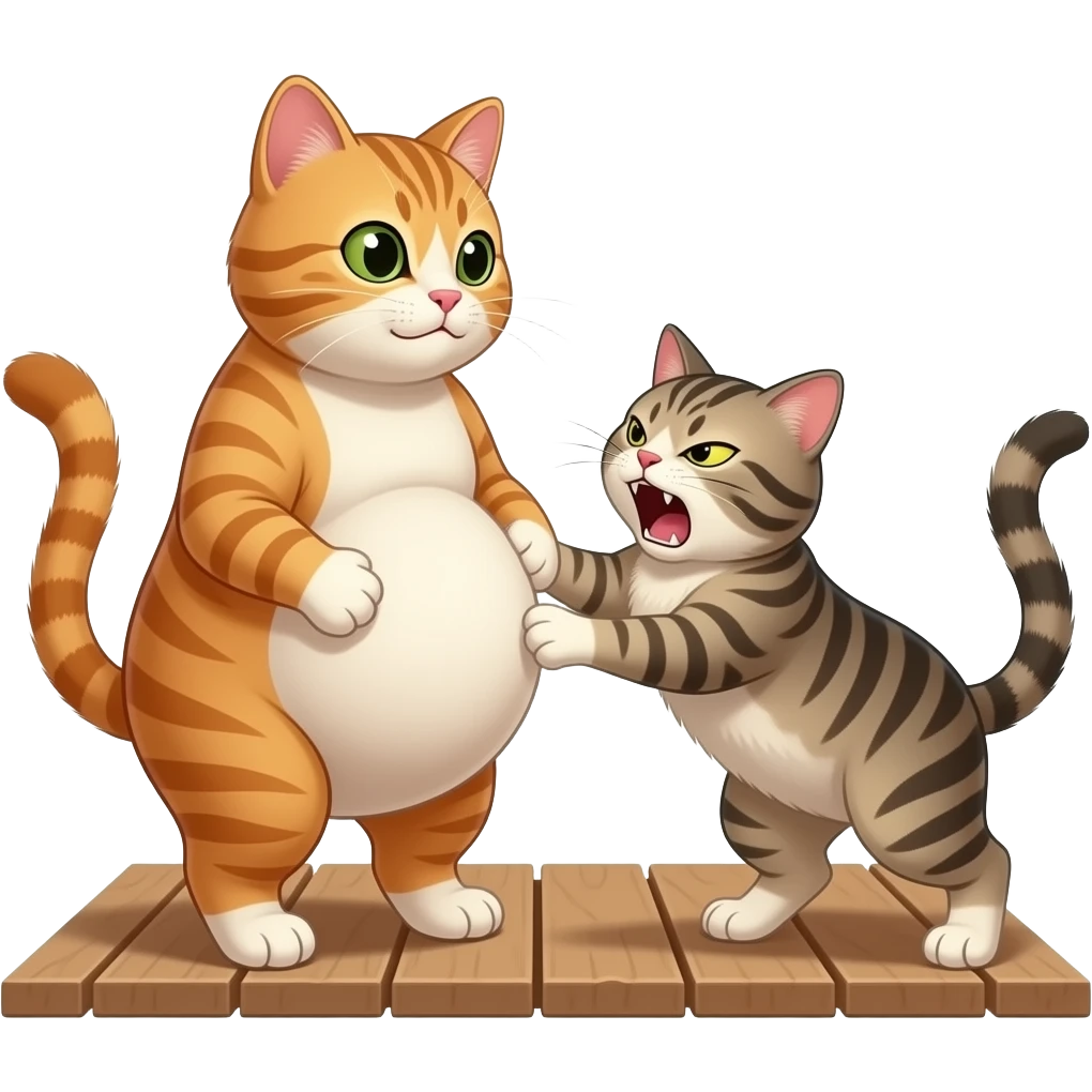 Um gato grávida e faz o outro gato brigando emoji
