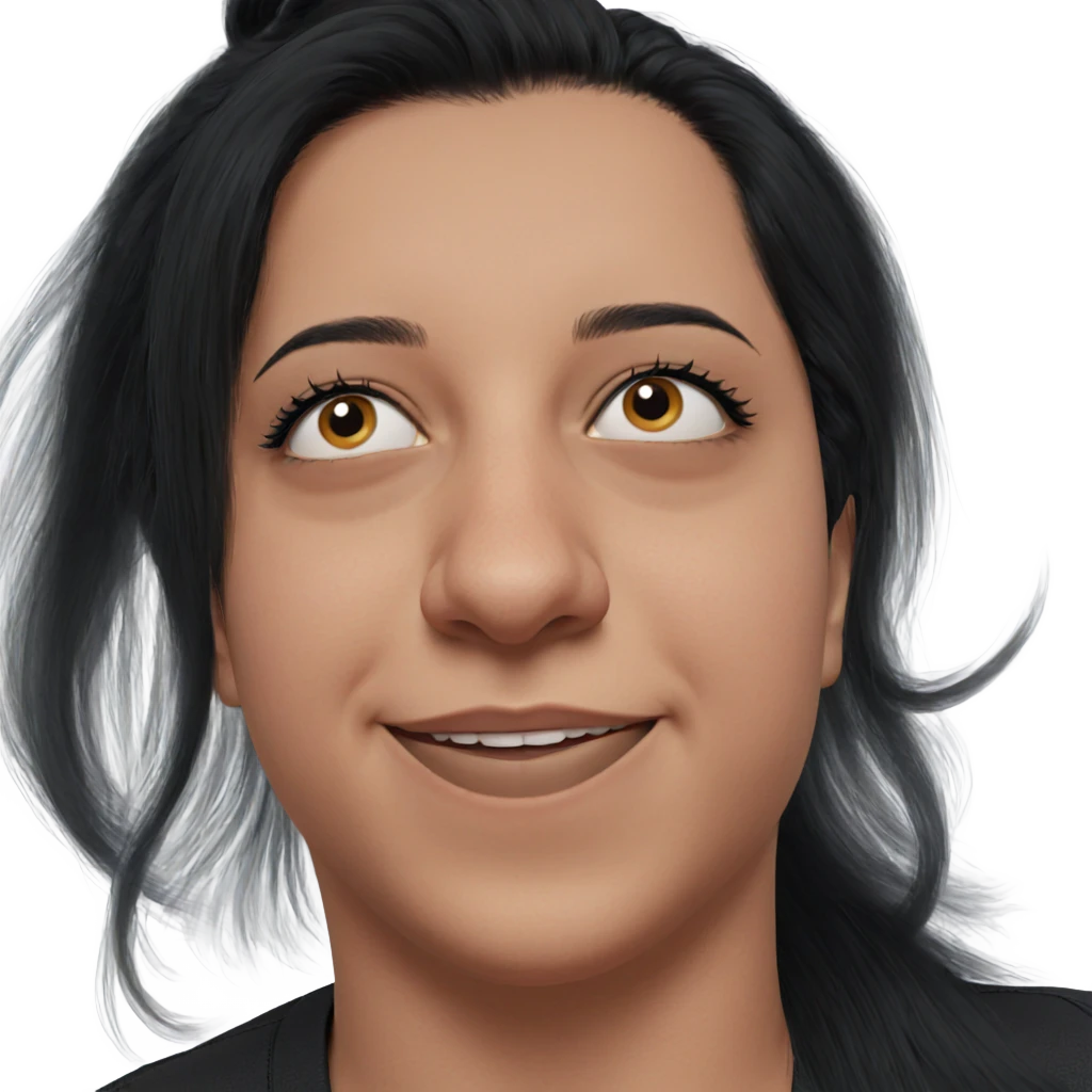 smiling girl with black hair emoji