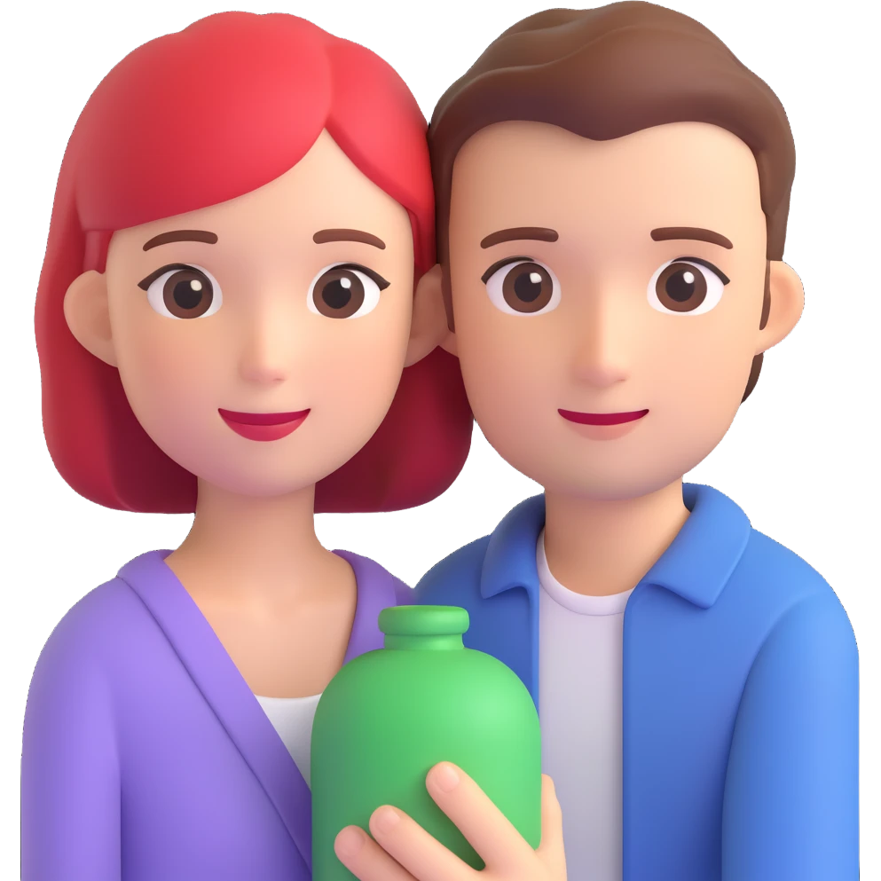 couple posing, close up pose, living room background emoji