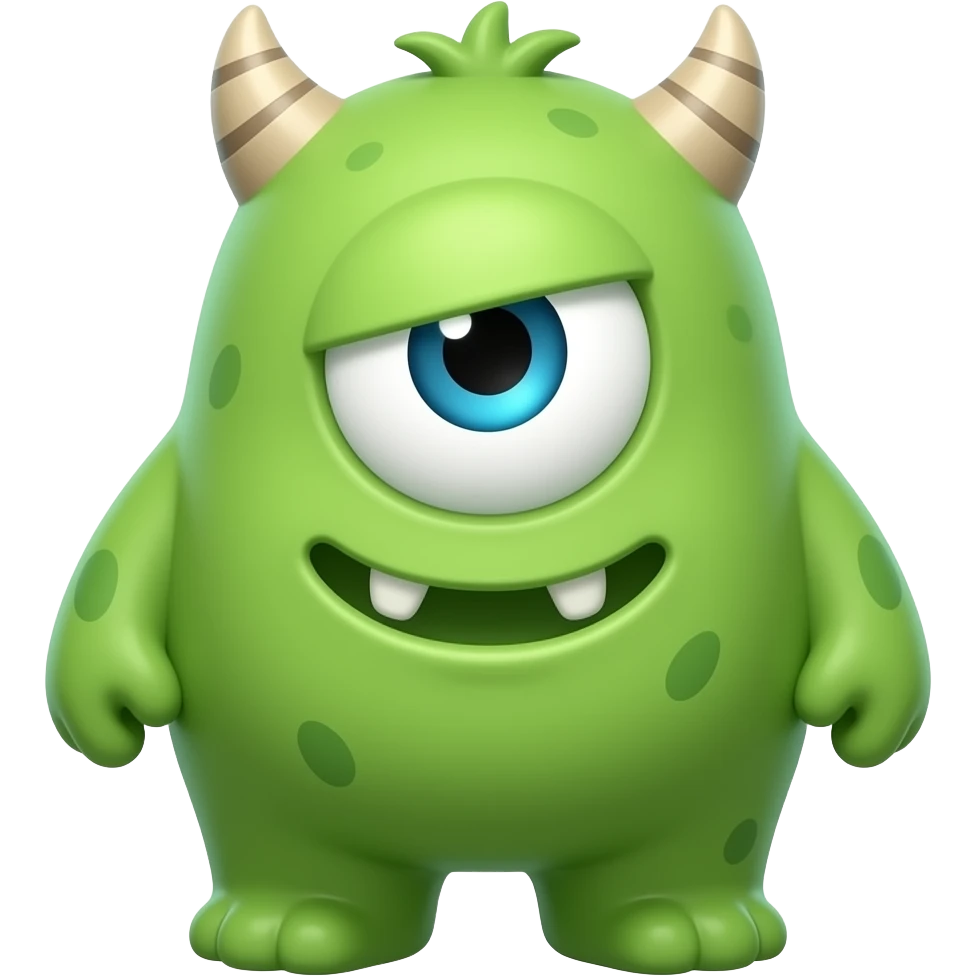 Monstres verts aveugles emoji