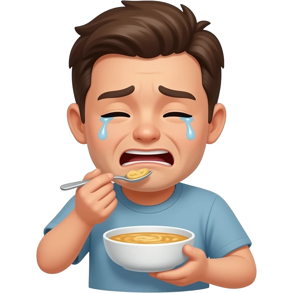 eating crying emoji