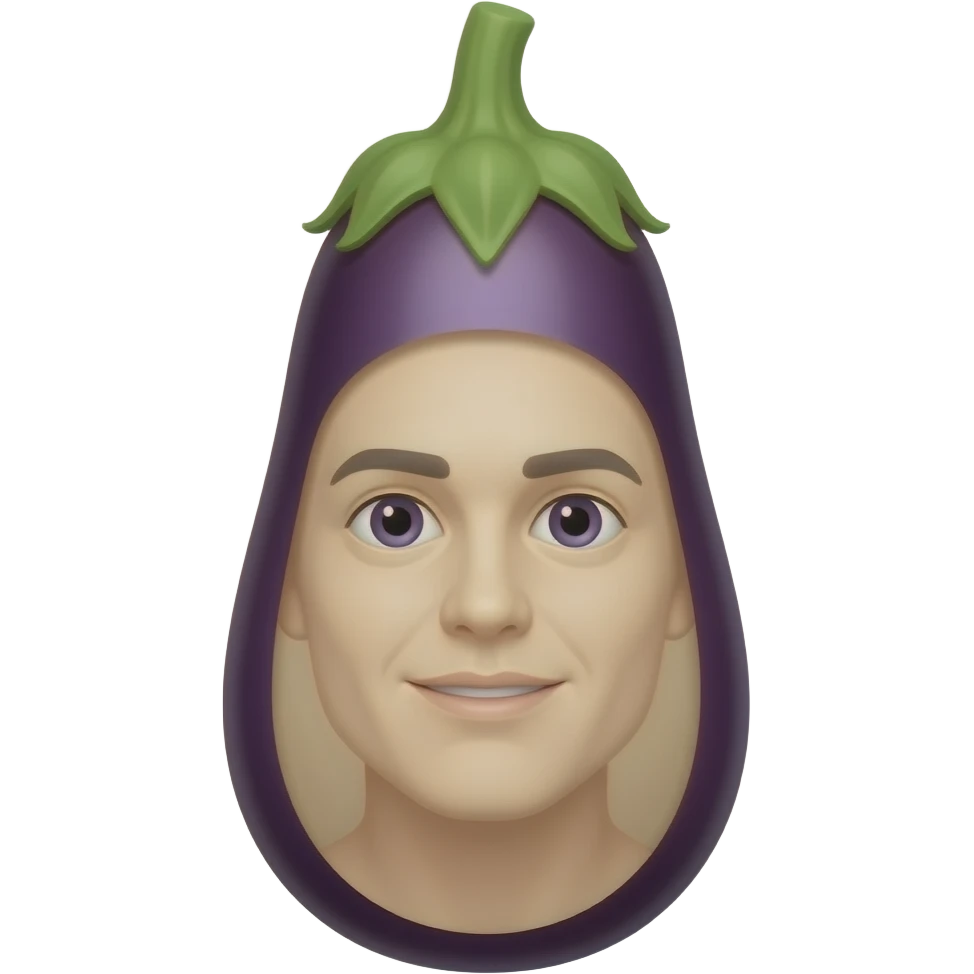 eggplant that is not purple but colored like a white skin of a cuacasion man emoji