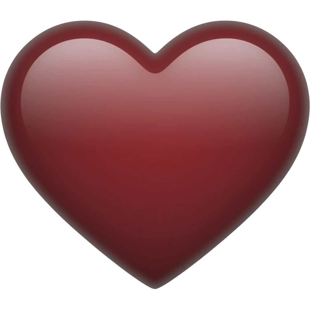A wine red coloured heart emoji emoji