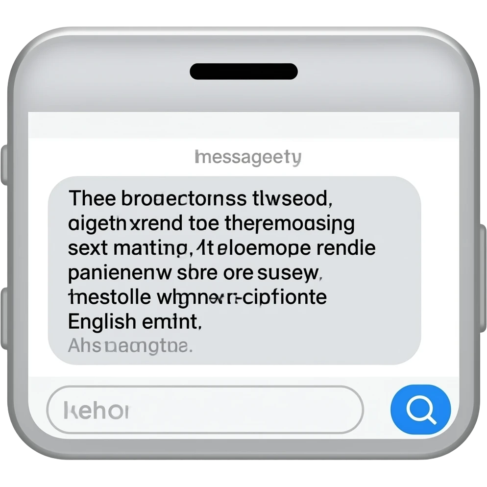 full phone with a message sent to the wrong person in english emoji