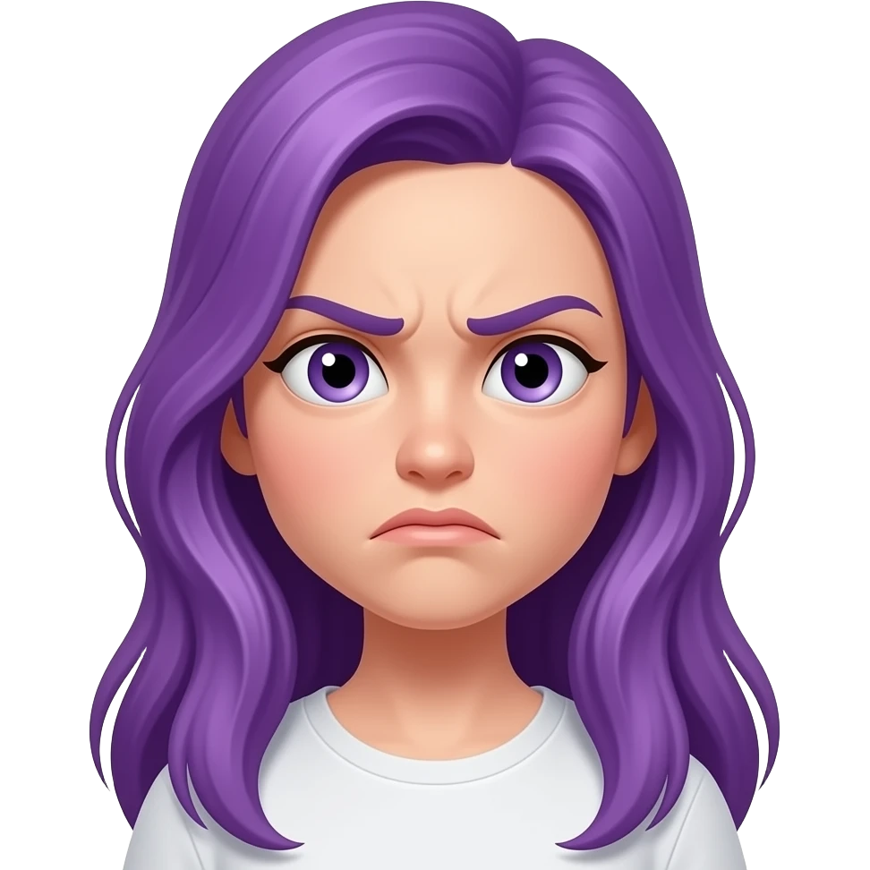 GIRL WITH LONG PURPLE HAIR IS INSULTED emoji