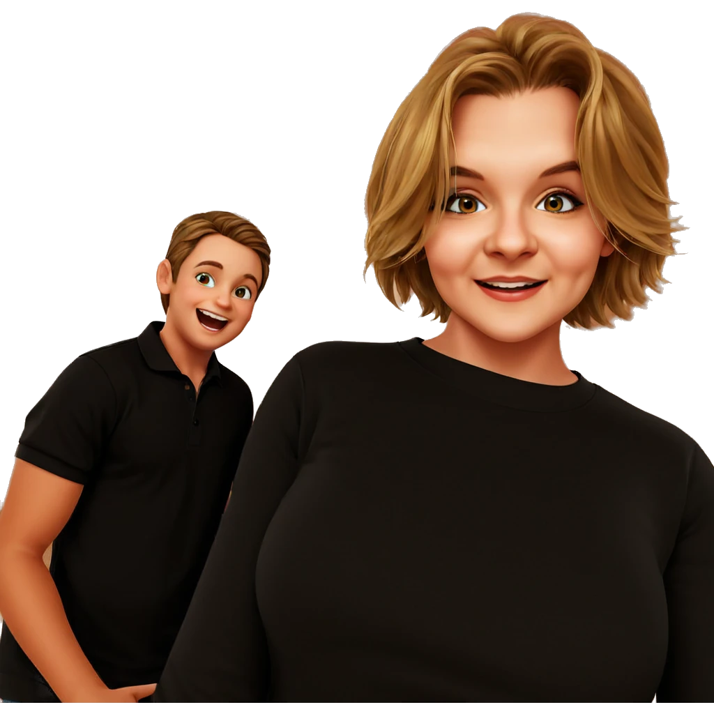 happy girl and boy portrait emoji