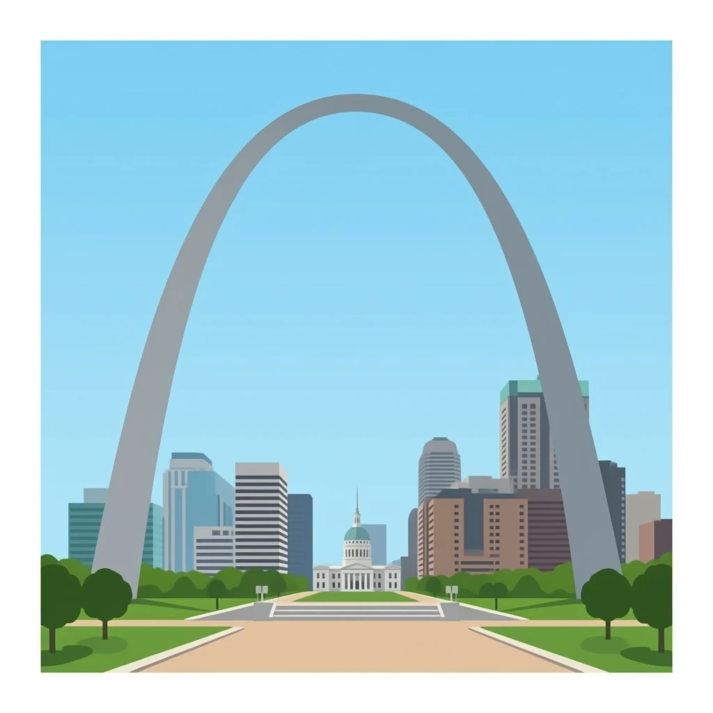 St Louis arch, but just the arch, no ground area around it. Gray please. emoji