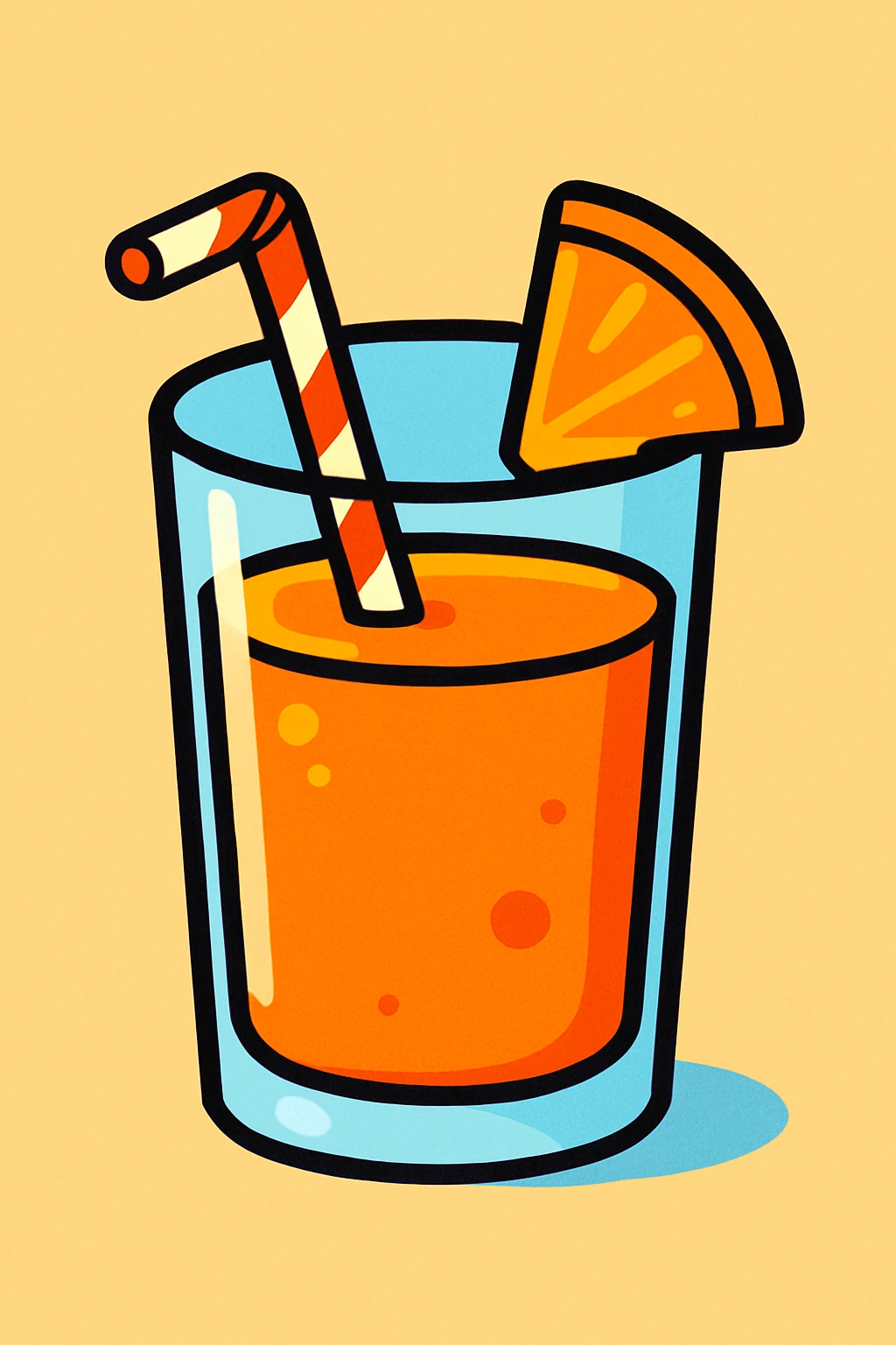 a glass of orange juice, cartoon style emoji