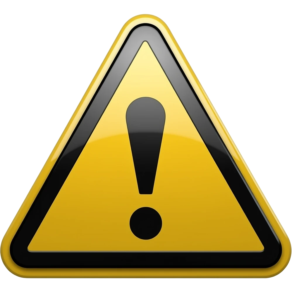 Caution emojis: Professional single icon style, no cartoon, no cute style emoji