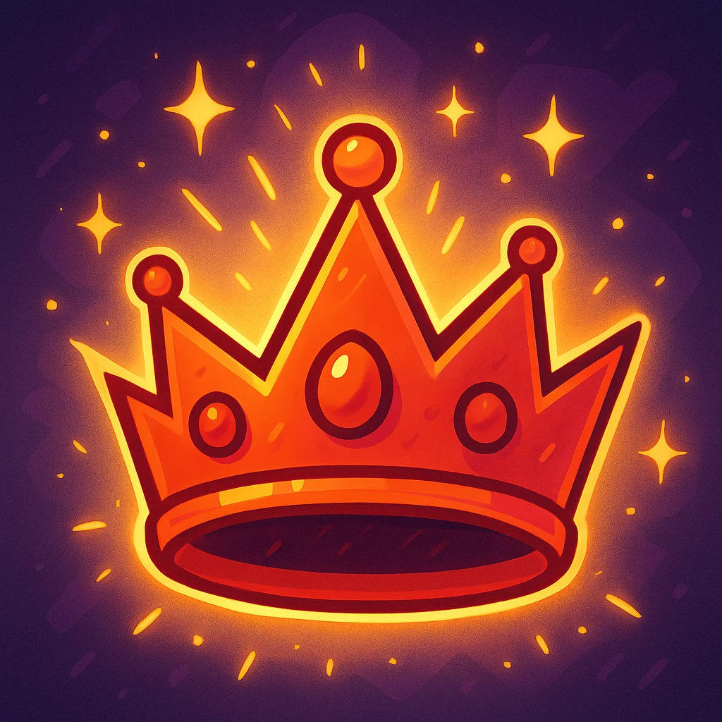 glowing red crown, fantasy style, magical aura emoji