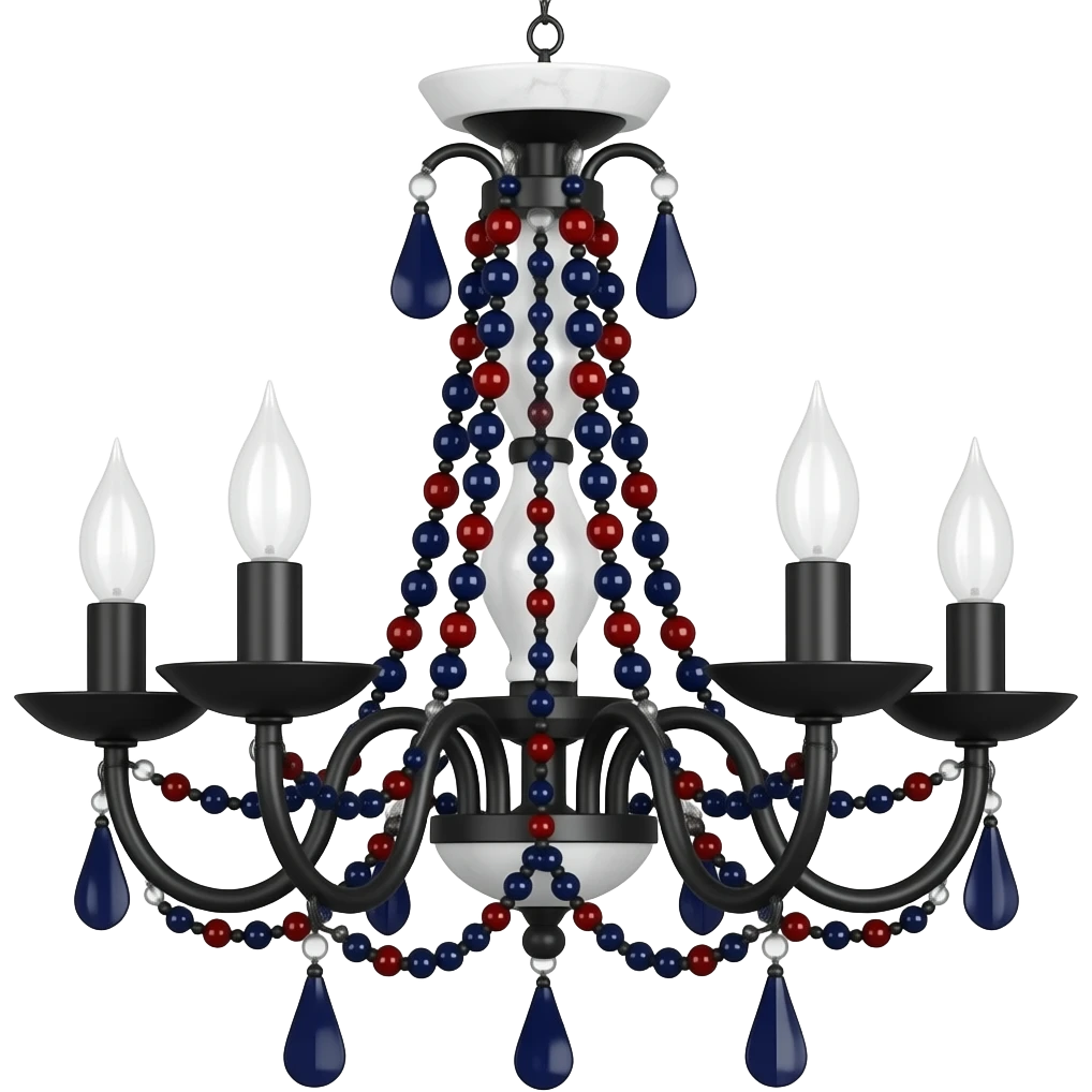 Hanging fluorescent navy crimson onyx black chalk marble white beady aesthetic decorative decoration emoji