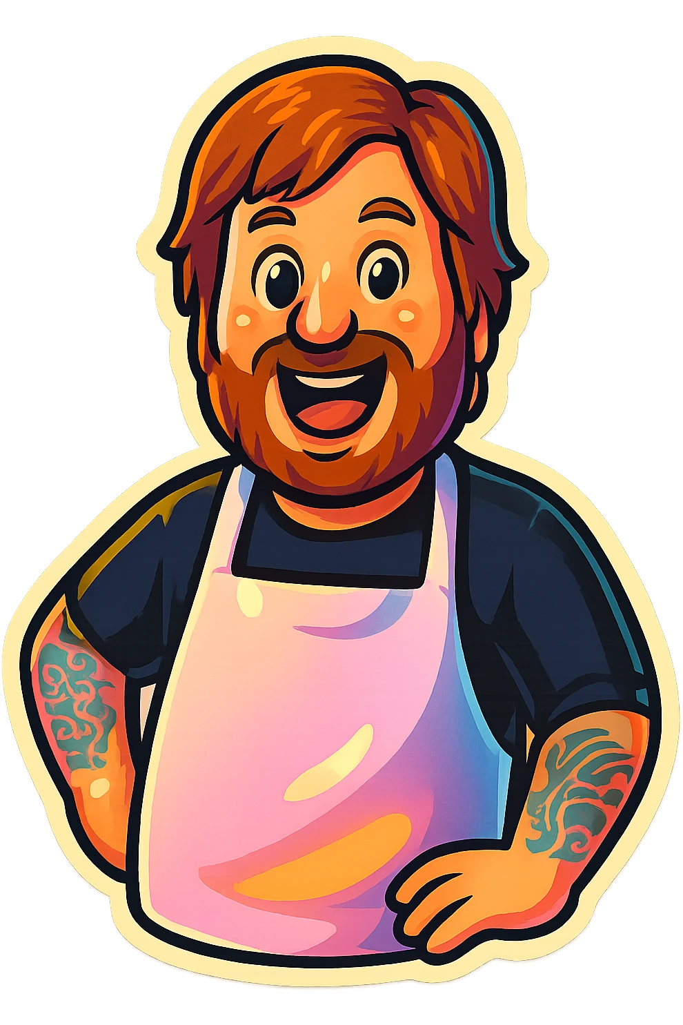 Create an emoji based on this person's appearance. Use a fun, expressive style suitable for emoji, in a retro stickers style. emoji