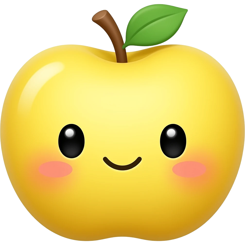 Kawaii yellow apple emoji