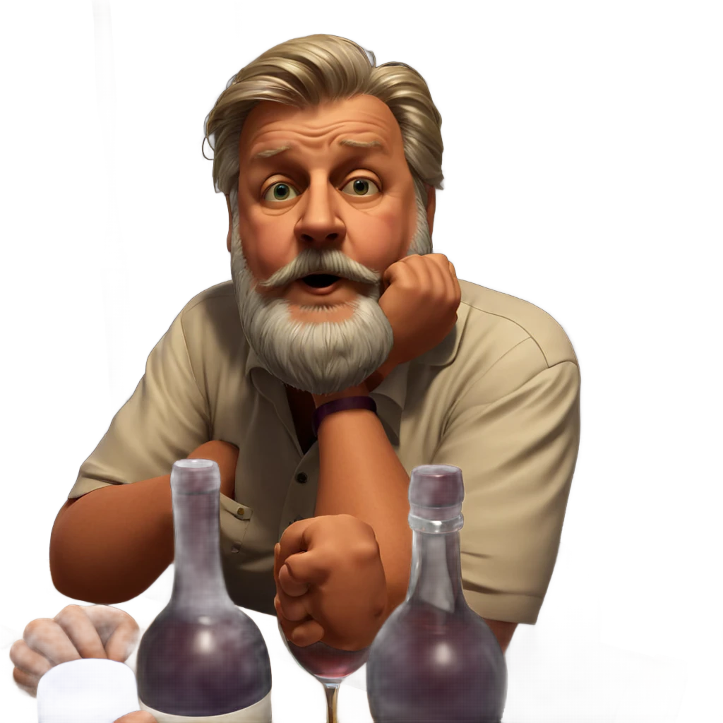 old man with wine glass emoji
