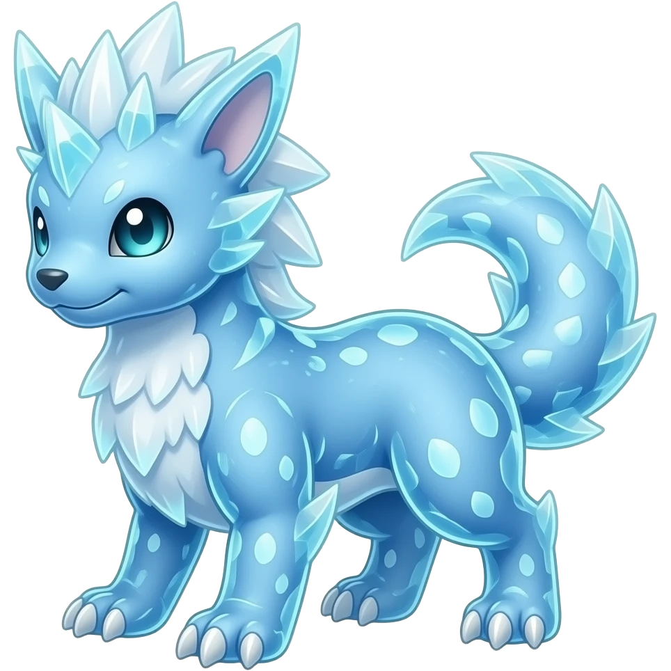 Blue and white Glacial Epic Legendary Bioluminescent Translucent Luminescent Diaphanous Shiny Colorful Meloetta-Latias-Veemon-Peppercat-Wargreymon-Protogen-Fakémon-fusion-hybrid-creature emoji