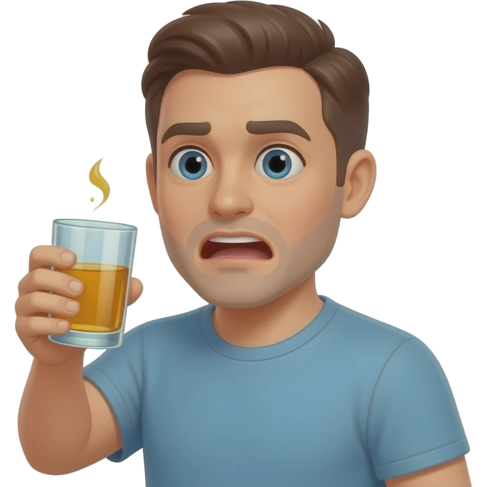 Reaction to shot of booze emoji