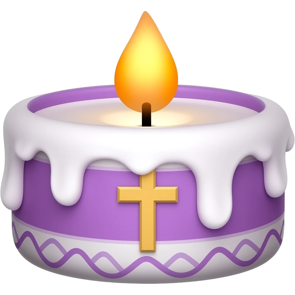 Emoji for the easter in purlpe and orange, church candle emoji