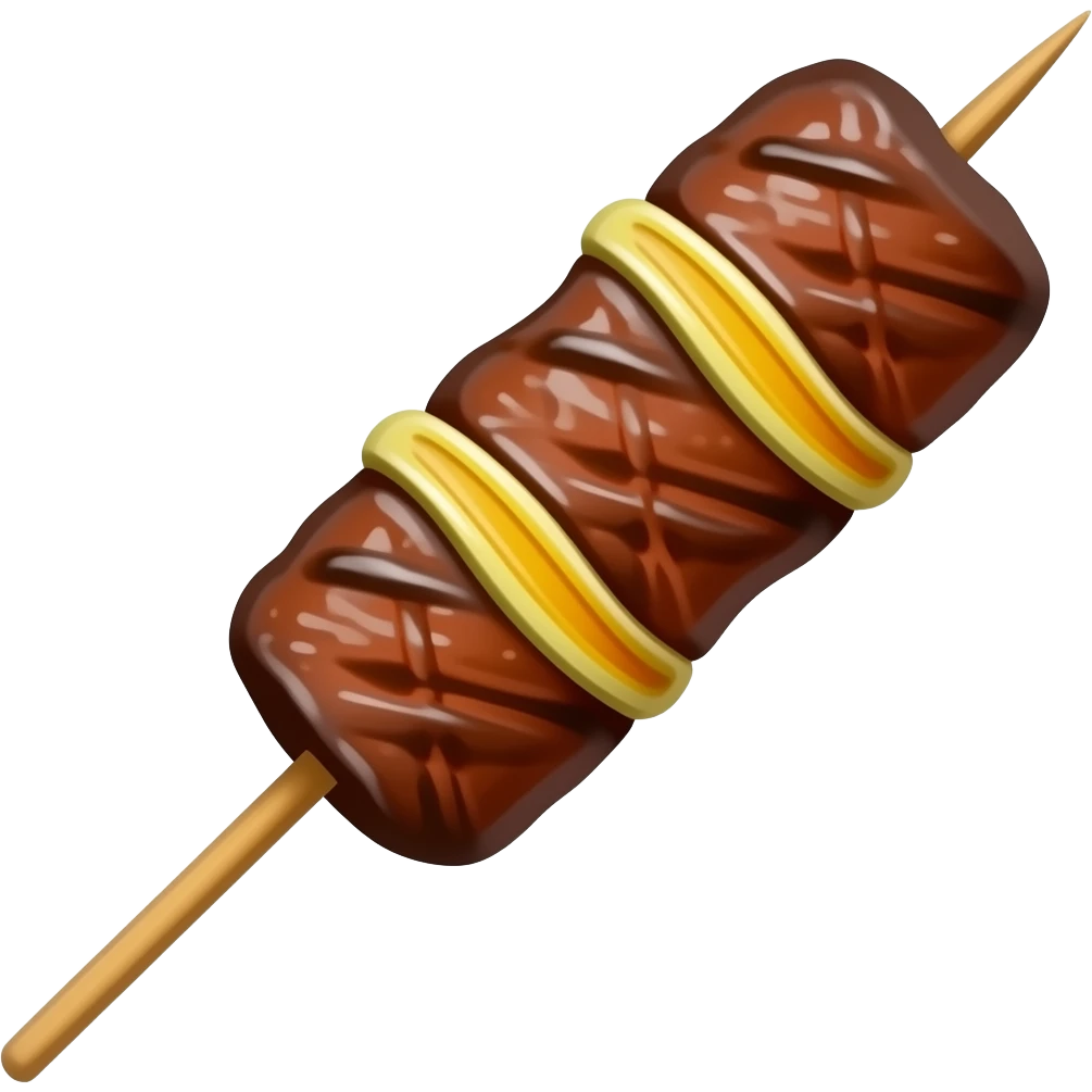 one thai styled- meat bbq without vegetable, only 1 stick, without bg, emoji