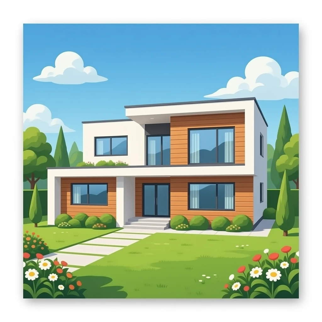 realistic Giga modern house emoji