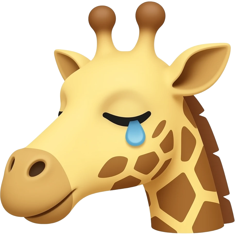 Einfacher Giraffenkopf der sehr müde ist emoji