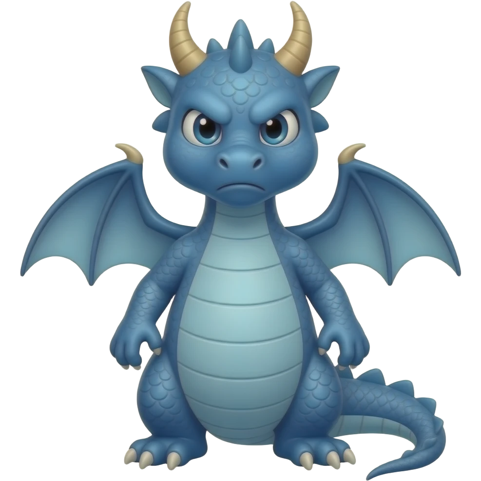 Blue dragon bored emoji
