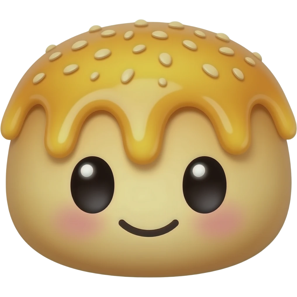 Honey bun with chibi eyes and smile emoji