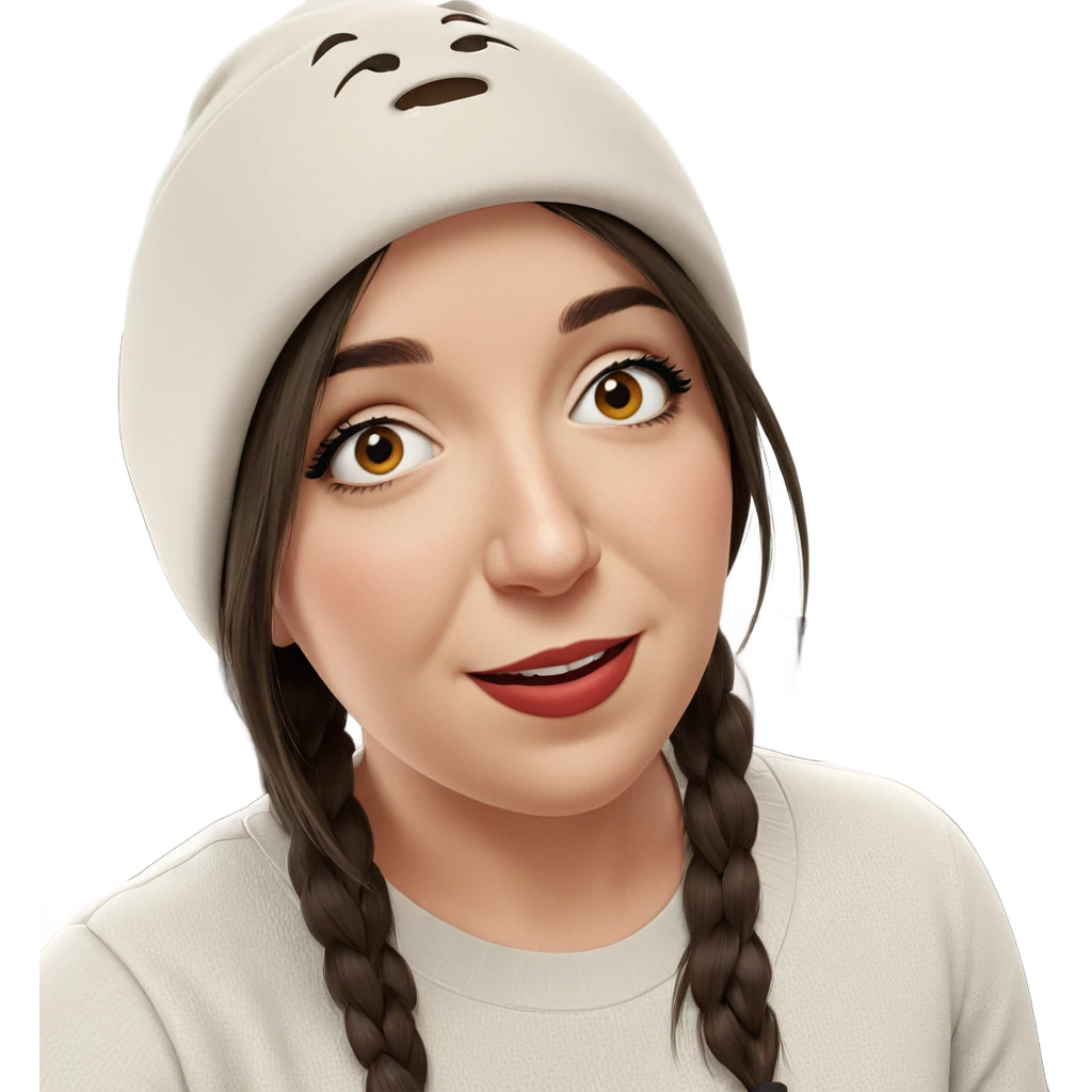 girl in hat smiling emoji