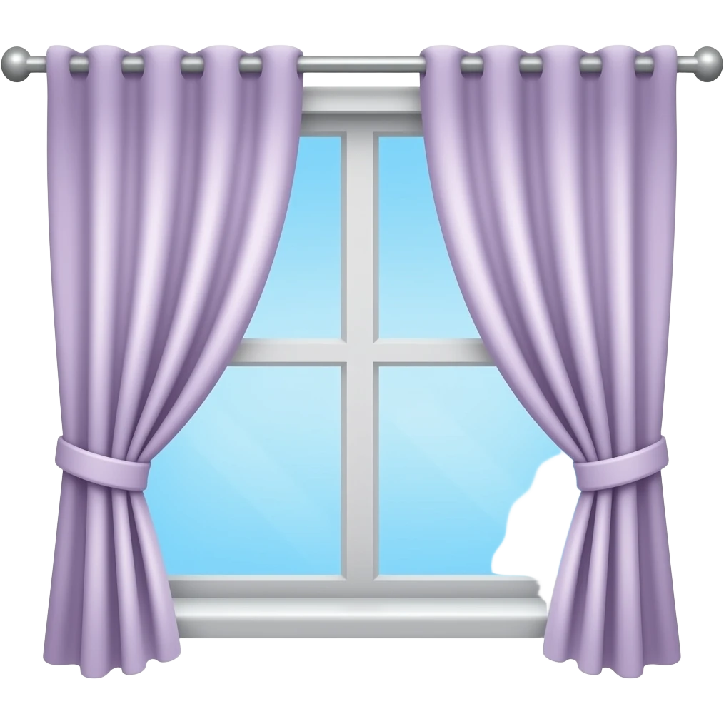 soft green purple curtain on class, transparent background inspired by barbie colour pallete emoji